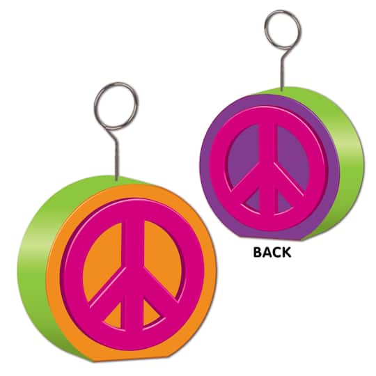 Beistle 6oz. Peace Sign Photo & Balloon Holders, 2ct.